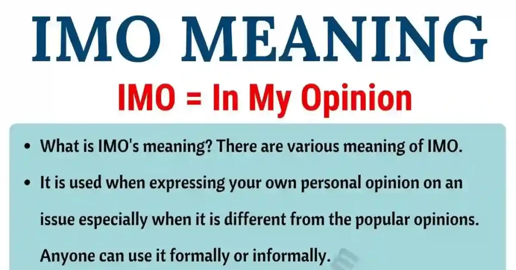 IMO Meaning